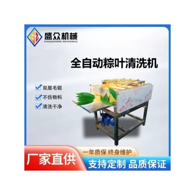 全自动粽叶清洗机 商用芦苇叶毛辊洗叶机 芭蕉叶喷淋式清洗设备