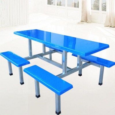 东莞康胜连体餐桌椅 玻璃钢餐桌美观又实用