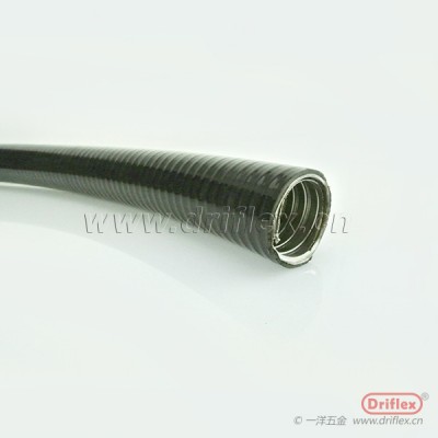 黑色加棉线平包塑金属软管配不锈钢直接头NPT3/8-NPT4