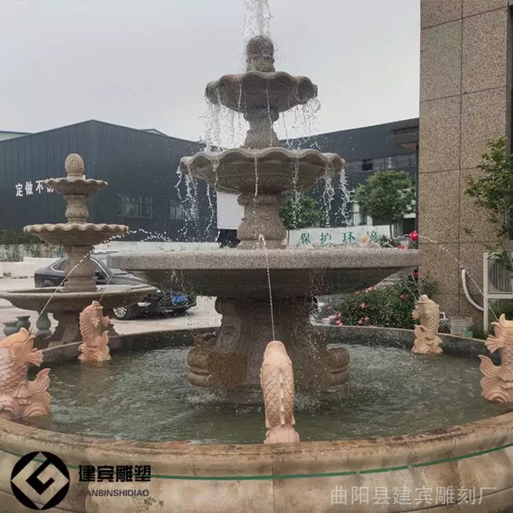 喷泉石雕流水石盆庭院别墅花岗岩水钵石雕跌水盆