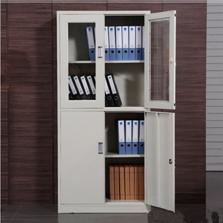 上玻下铁钢制文件柜 耐用厚实储存量大 文件柜不易损坏