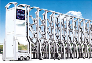 河北停车场自动伸缩门厂家，小区伸缩门任丘安装厂家