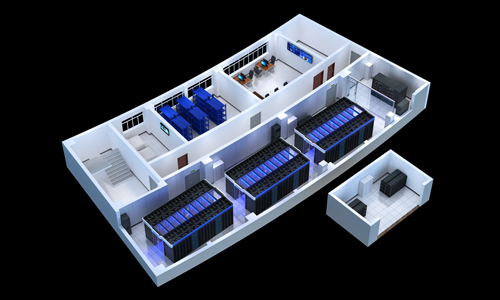 三维机房可视化俯视图|会客厅|北京机房效果图制作