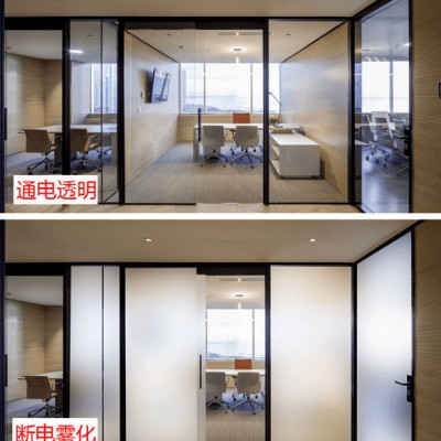 电控变色隐私膜 智能调光玻璃 定制办公室隔断 透光率高