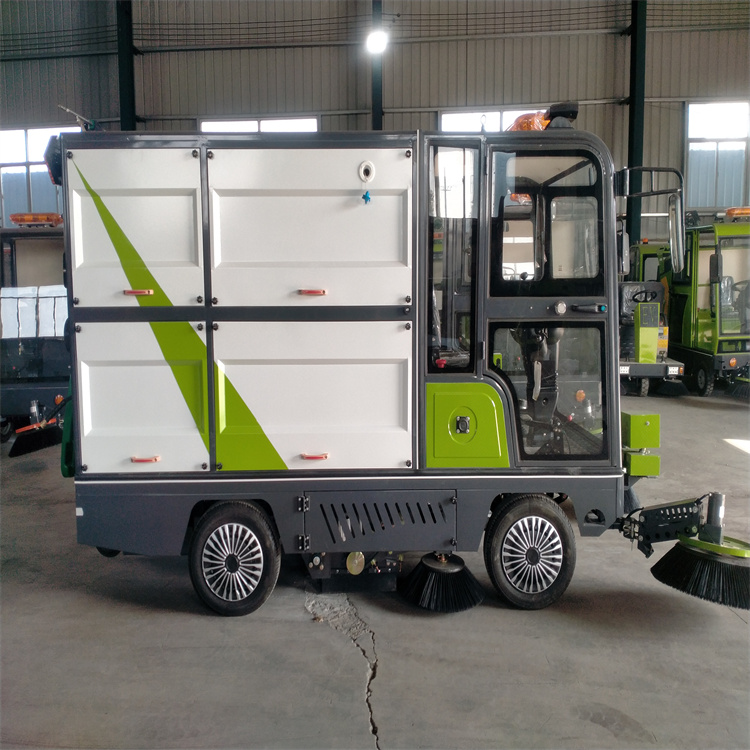 环保240升挂桶电动四轮扫路车电动挂桶扫地车多少钱报价表